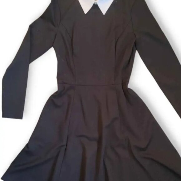 RALPH LAUREN Brand New Black & White Long Sleeve Collared Gothic Designer Dress - Picture 4 of 8
